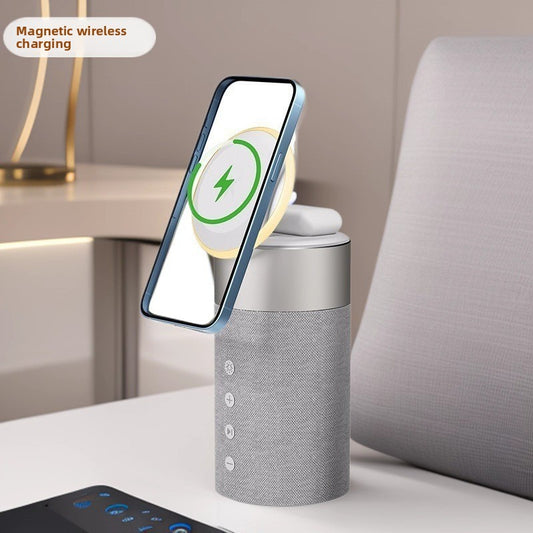 Magnetic Wireless Charger with Bluetooth Speaker and Night Light